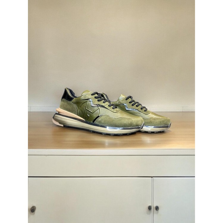 Uzay Taban Yeşil Süet Garni Detaylı Sneakers 