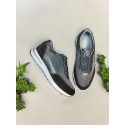 Siyah Deri Sneakers Paraşüt Kumaş Detaylı
