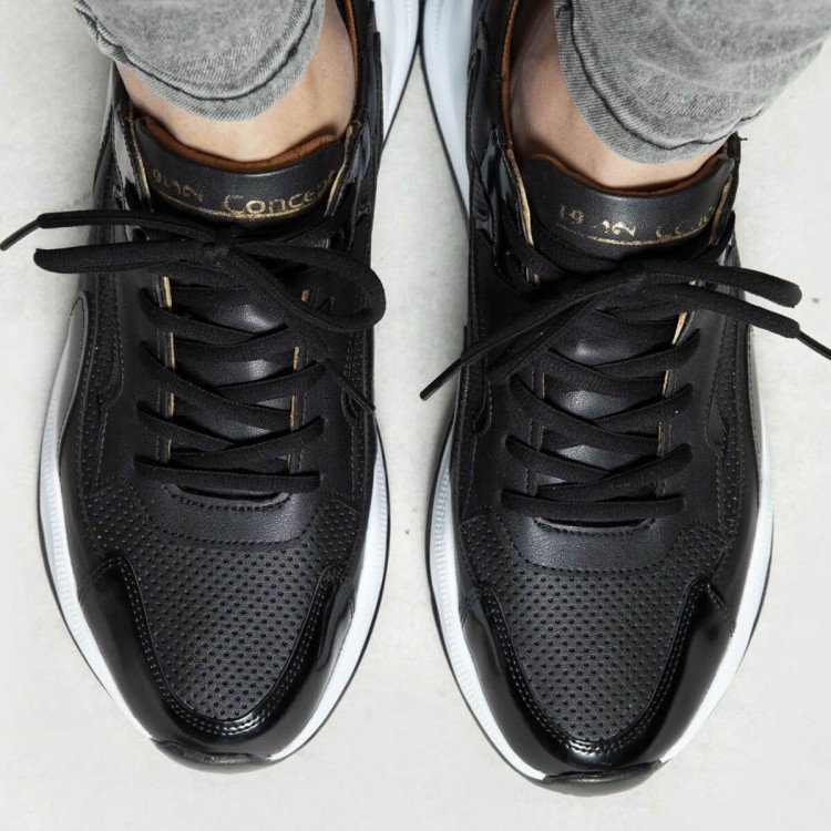 Siyah Sneakers Siyah Açma Detaylı