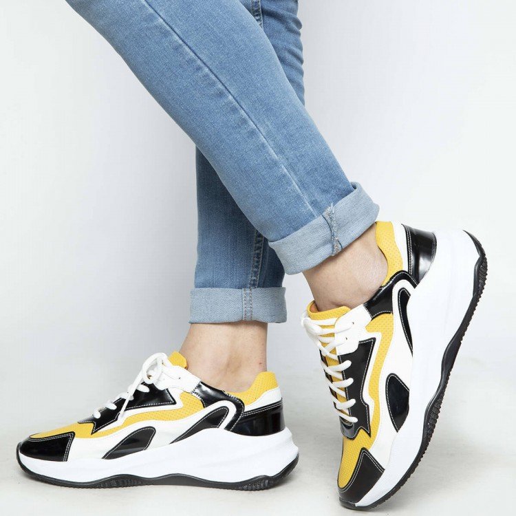 Sarı Detaylı Sneakers 