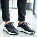 Siyah Süet Açma Detaylı Sneakers