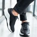 Siyah Süet Açma Detaylı Sneakers